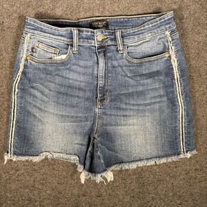 Judy Blue Womens Denim Sunny Days High Rise Shorts XL Distressed Frayed 15252